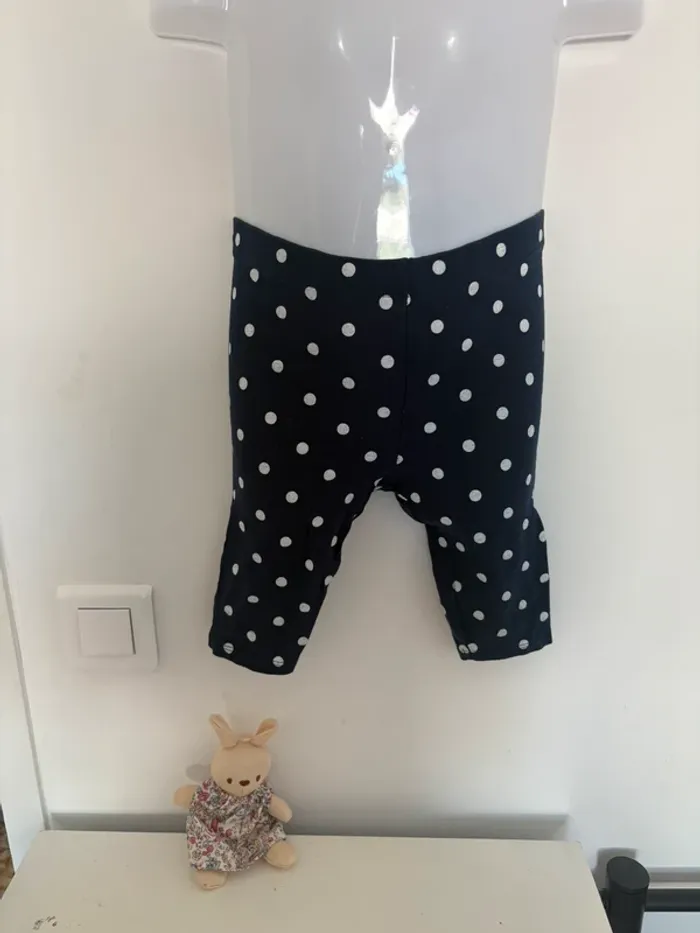 Legging 3/4 bleu marine à pois blancs - Orchestra - 23 mois