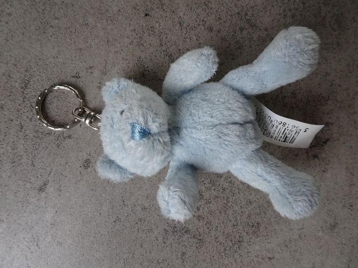 Porte-clés tout doux ourson bleu
