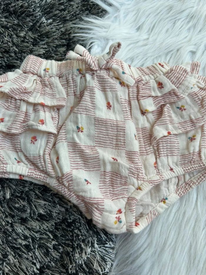 Short à volants imprimé en coton- 3 mois - photo numéro 2