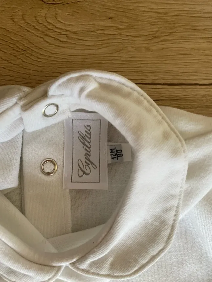 Pull col blanc molletonné classique bébé fille 12 mois Cyrillus - photo numéro 3