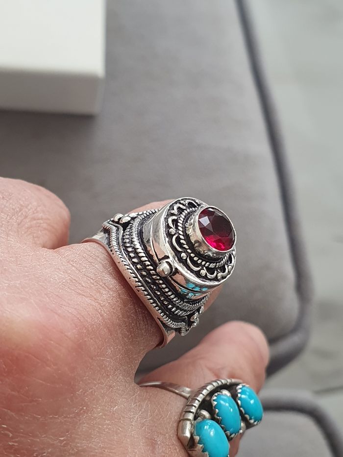 Bague poison rubis en argent vintage - photo numéro 8