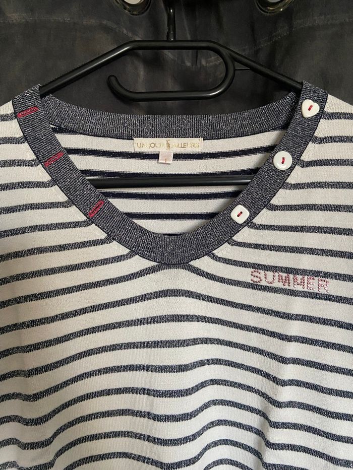 Pull fin et léger marinière manches 3/4 - photo numéro 3