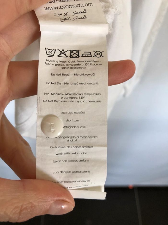 Chemise blanche manches longues dentelle Promod taille 36 38 très bon état - photo numéro 19