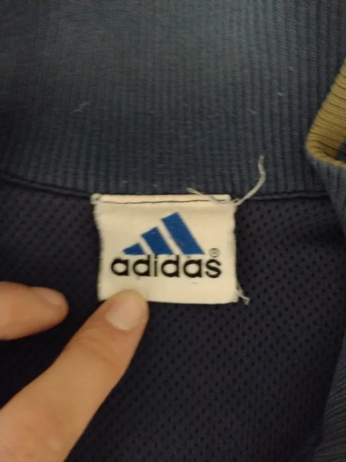 Veste Adidas vintage coupe-vent bleu – Taille L - photo numéro 6