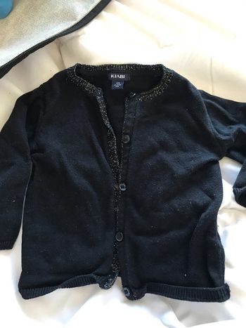 Gilet noir pailleté bébé fille