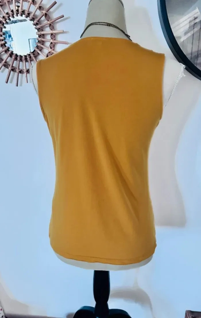 <3 Top cravate stye chemisier mourtarde taille 36 s #LH - photo numéro 3