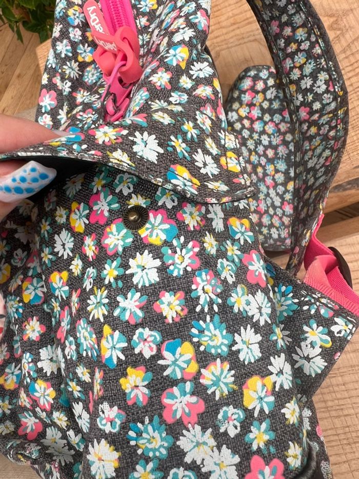 Sac à dos cartable superdry rentrée des classes Liberty à fleurs ensemble avec trousse - photo numéro 10