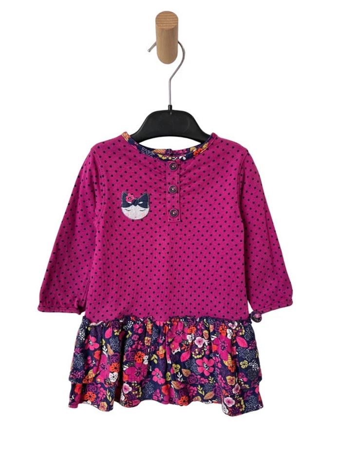 Robe violette à manches longues effet 2 en 1 - La Compagnie des Petits 12 mois