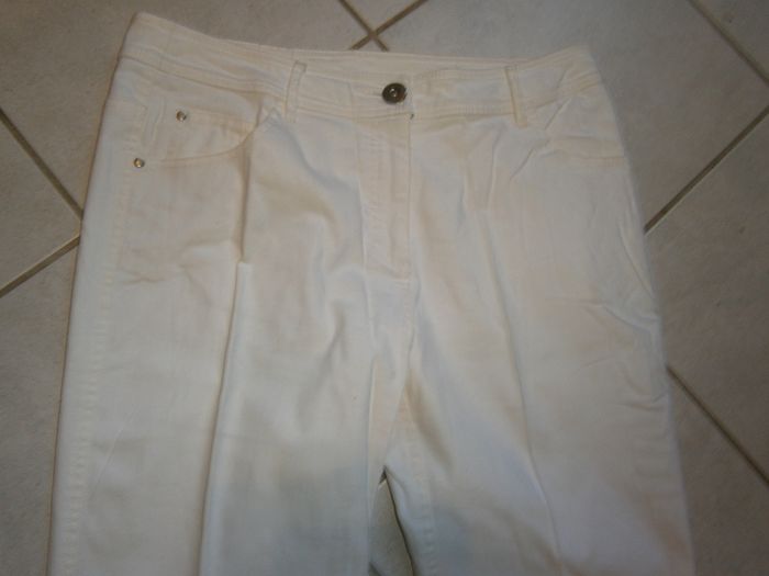 Jeans blanc cassé J. RIU Taille 42 - photo numéro 3