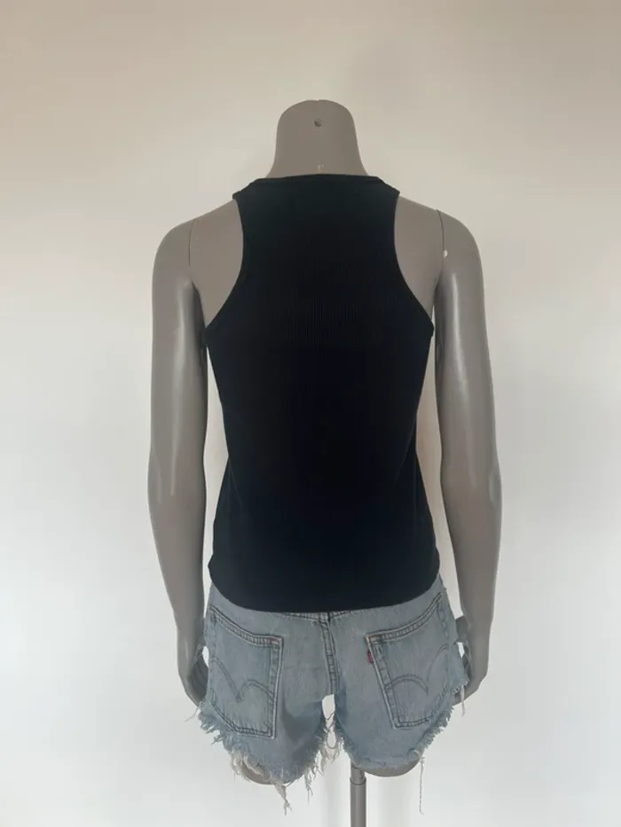 Ay the label top côtelé Billie noir taille S - photo numéro 3