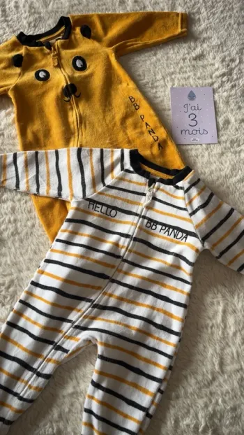 Pyjamas velours 3 mois