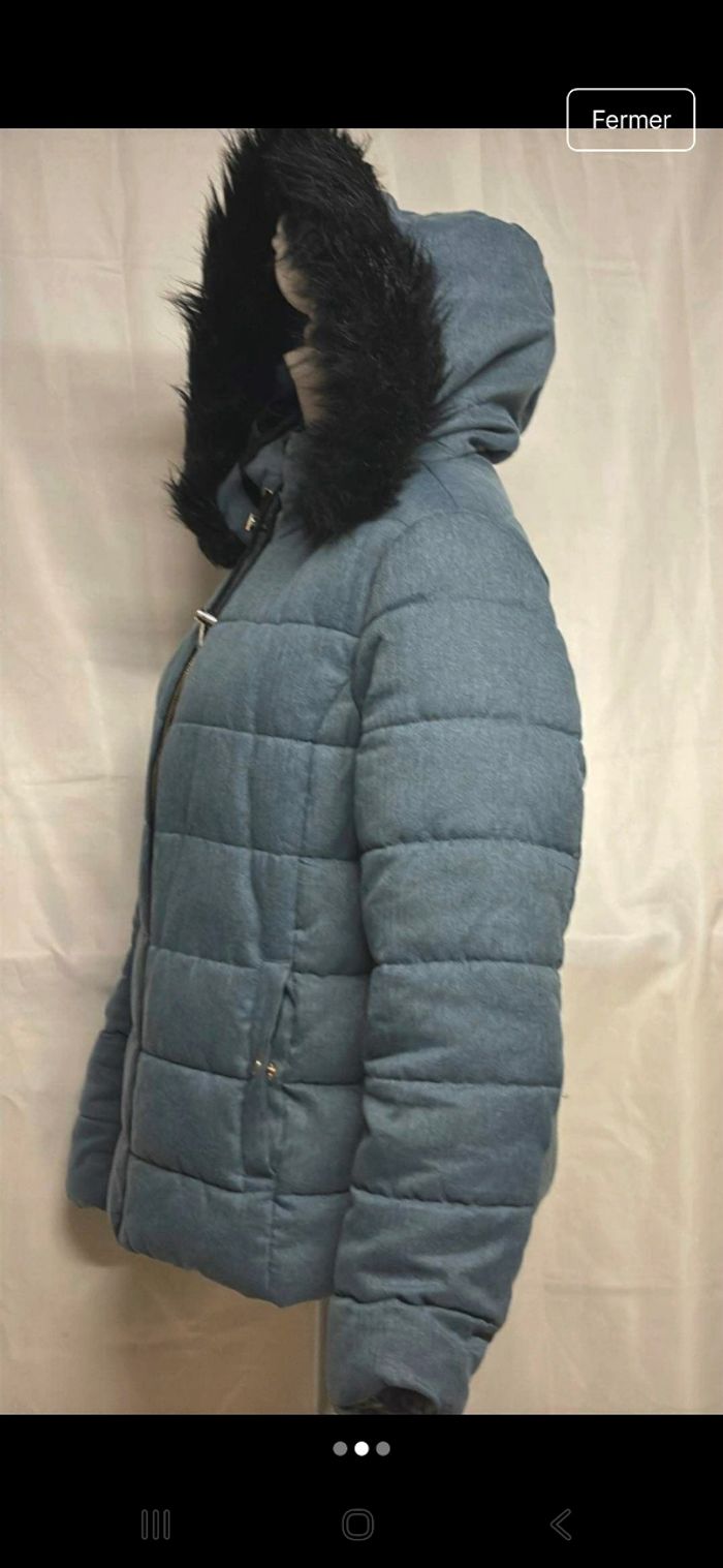 Doudoune bleue, verte cache-cache t38 - photo numéro 2