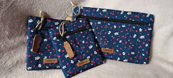 Lot de 3 pochettes cabaïa marine rouge