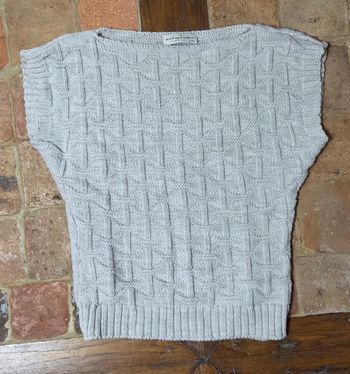 Pull sans manche crème pailleté