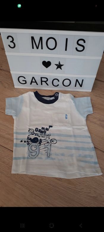 Tee shirt blanc et bleu