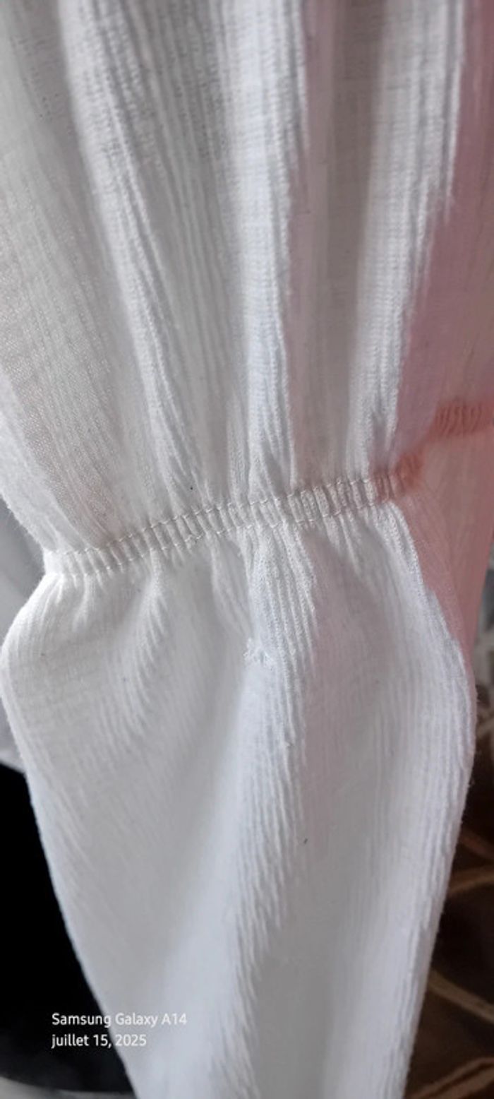 Blouse courte col Bardot elastique aspect plissé blanc femme L bershka - photo numéro 12