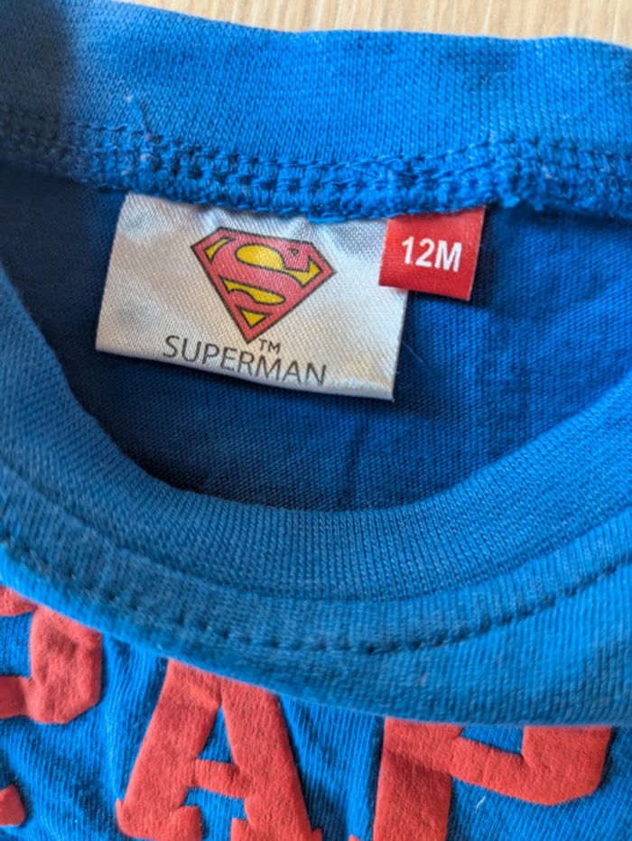 Tee-shirt ML neuf superman 12 mois - photo numéro 2