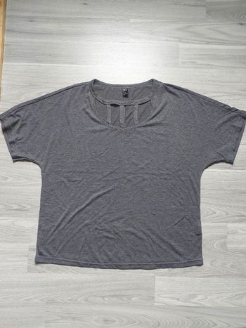 Tee-shirt manche courte gris Shein