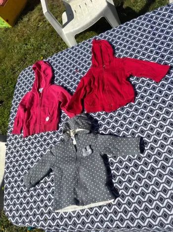 Lot de 3 vestes à capuches