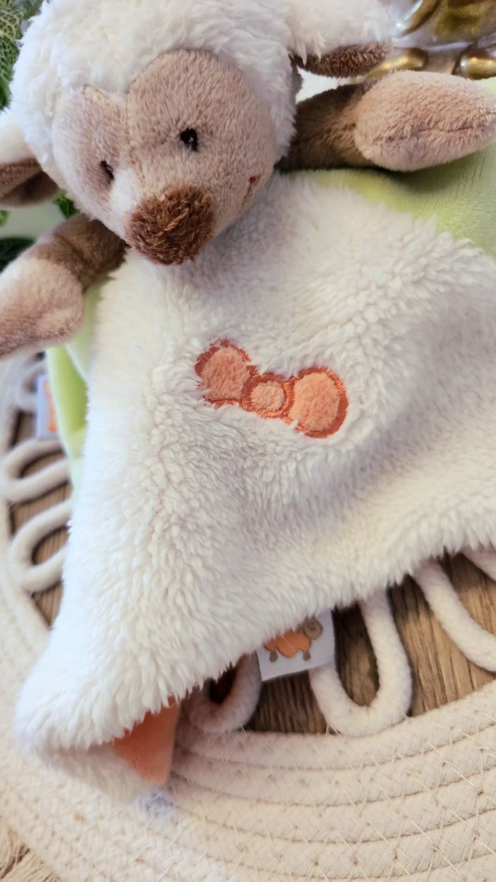 Doudou Lange Mouton Influx Blanc Vert - photo numéro 3