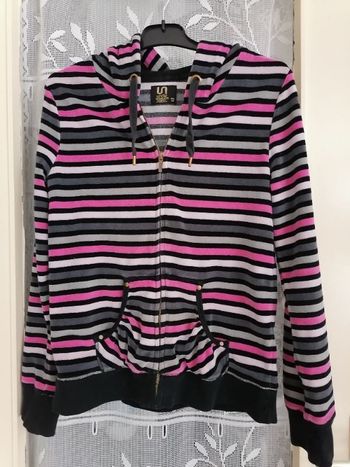 Veste à capuche effet velours