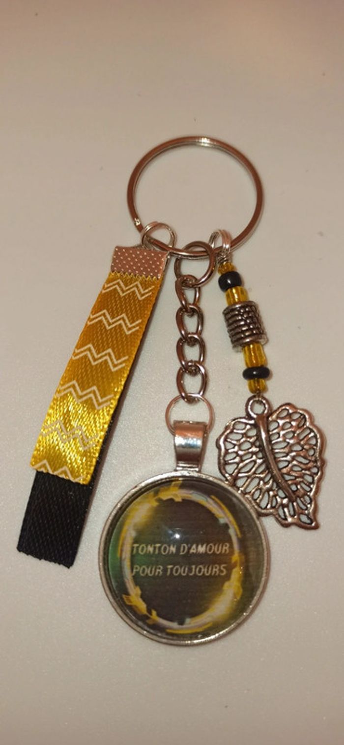 Cadeau tonton, porte clé message " tonton d'amour pour toujours "