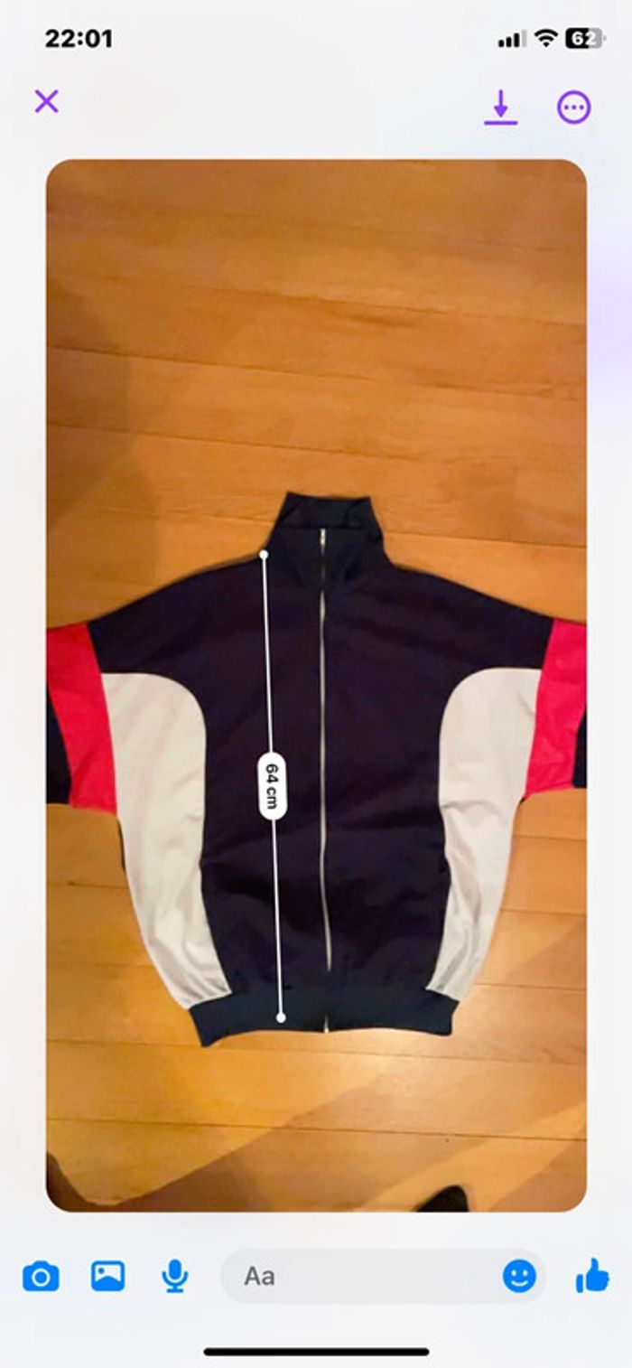 Veste / Track jacket vintage en velours , suédine - photo numéro 7