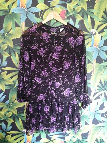 Robe bustier par transparence fleurie