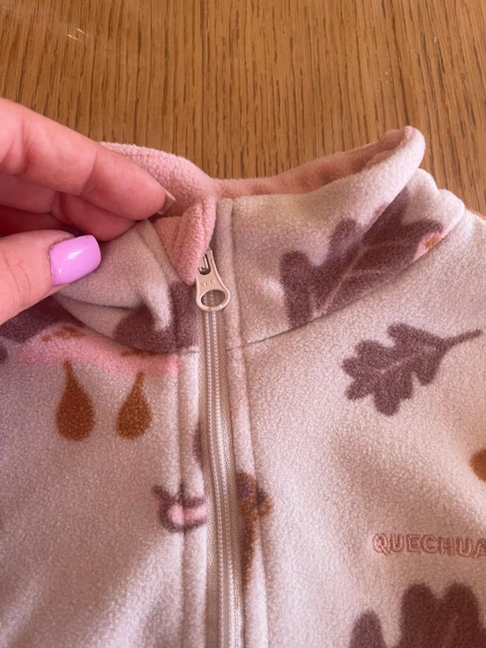 Pull polaire rose à motif automne quechua 3/4 ans - photo numéro 6