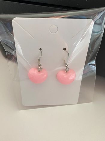 Boucles d’oreilles cœur rose