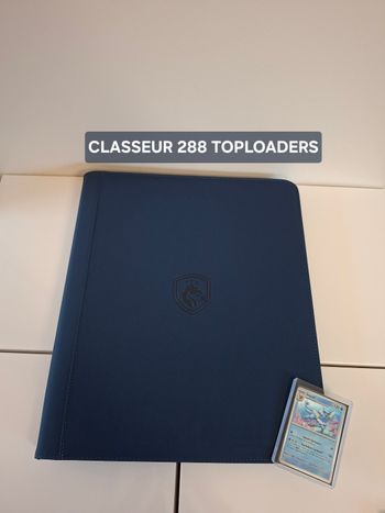 Classeur zip de rangement 288 cartes sous toploaders Pokémon de qualité premium coloris bleu 🟦