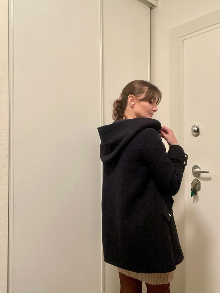Manteau bleu marine - 36% de LAINE - photo numéro 2