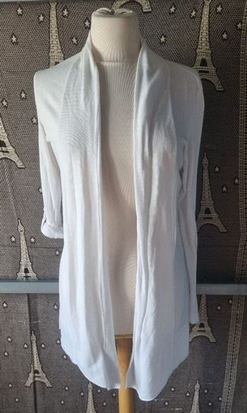 Cardigan léger blanc manches retroussable