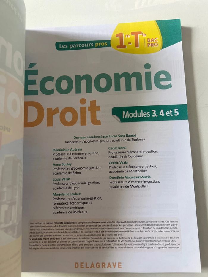 Économie droit 1re tle bac pro modules 3,4 et 5 - photo numéro 2