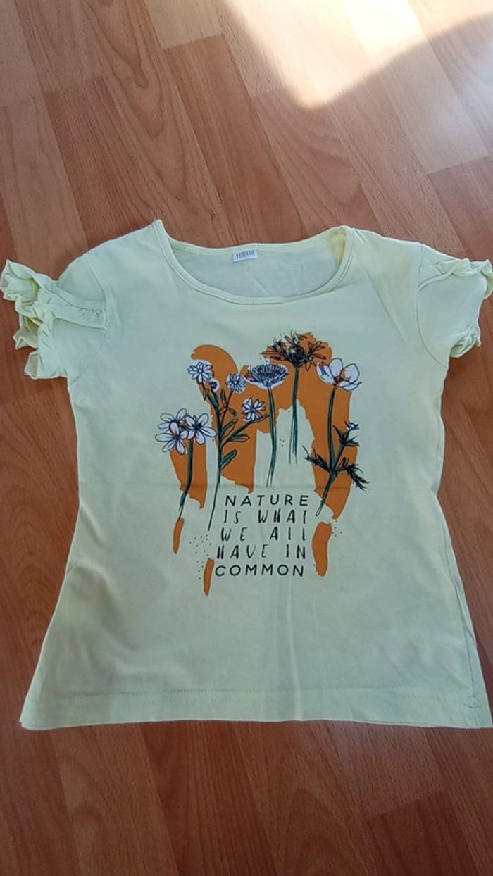 T-shirt 110-116 cm jaune Zeeman - photo numéro 3