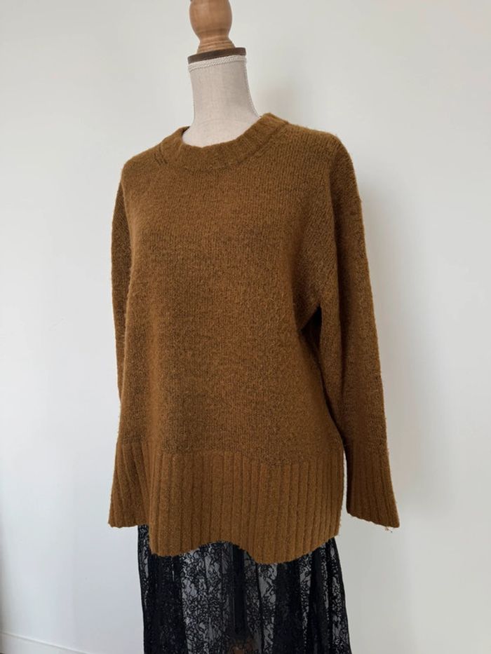 Pull Zara maille vest sweat camisa blusa Maglia camicia sweater maglione suéter trui kaki vert laine - photo numéro 2