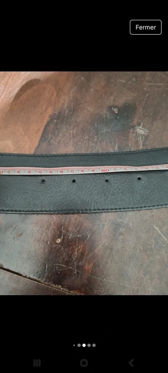 Ceinture en cuir noir Bradbury 80cm Handmade - photo numéro 18