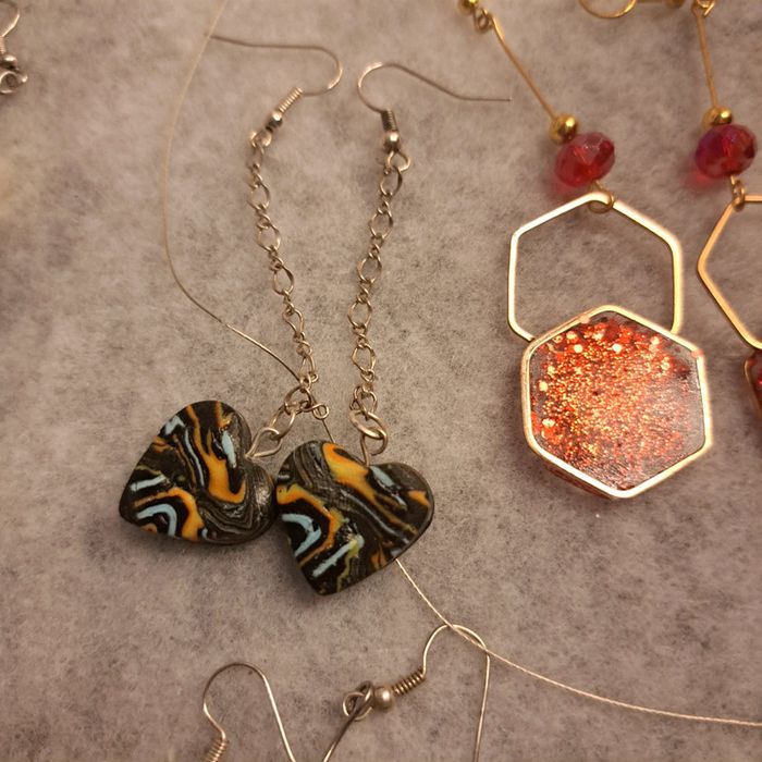 Lot de boucles d'oreilles pendante multicolore - photo numéro 7