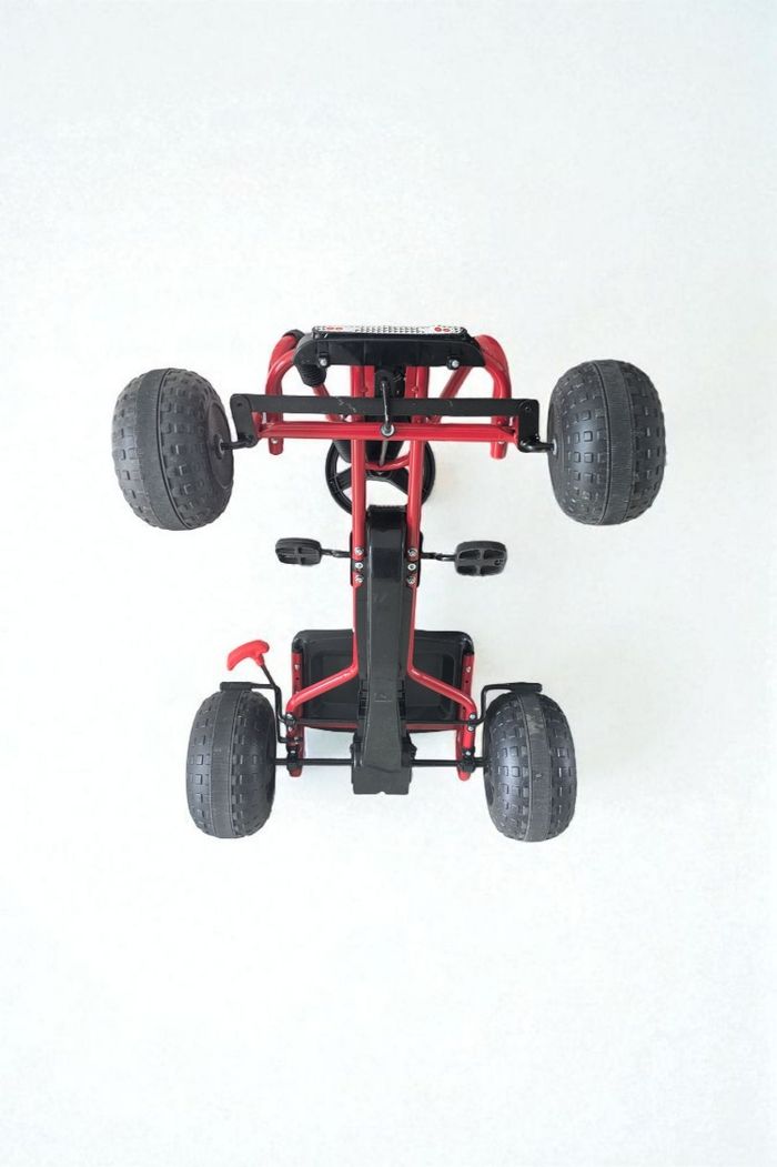 Kart à Pédales pour Enfants avec Siège Réglable et Freins à Main, Avant et Arrière, Vélo d’Enfant 4 Roues Charge 30 kg Idéal Cadeau pour Enfants 3+ Ans (Style 3, Rouge) - photo numéro 3