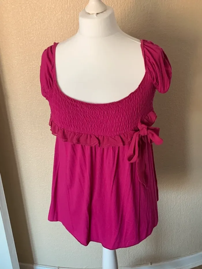 Teeshirt fushia 42 élastique noeud - photo numéro 12