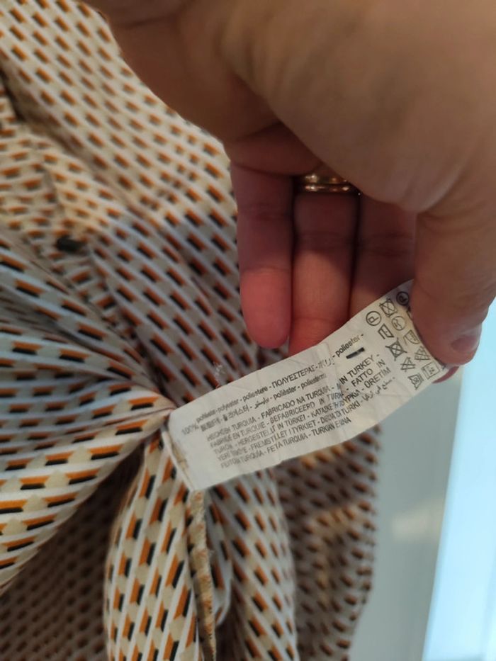 Chemise satinée à motifs beige/moutarde taille XL Zara - photo numéro 9