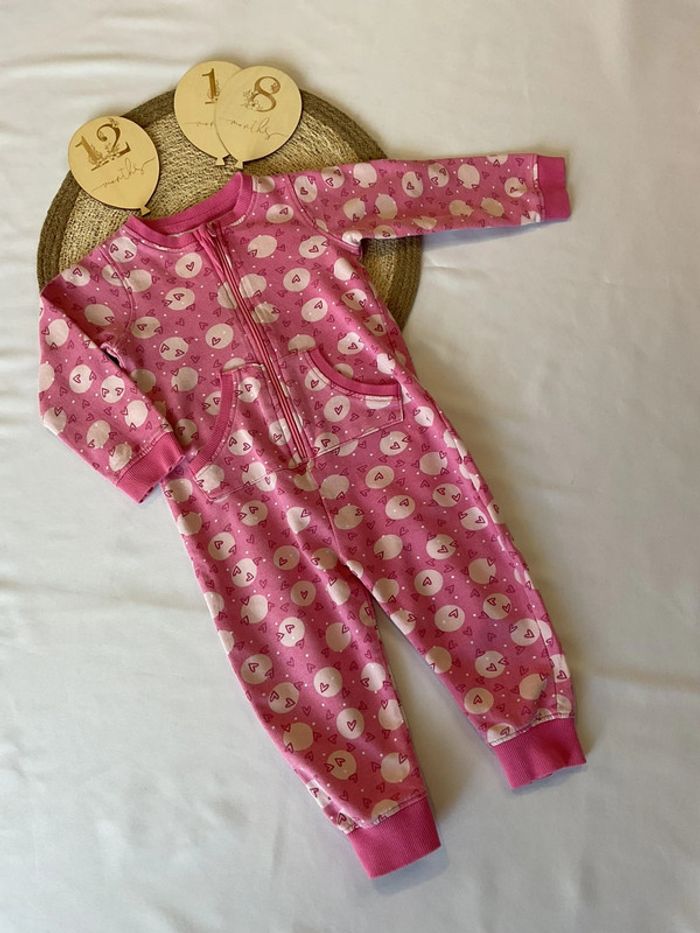 Combi sur pyjama pyjama sans pied fille ouverture avant