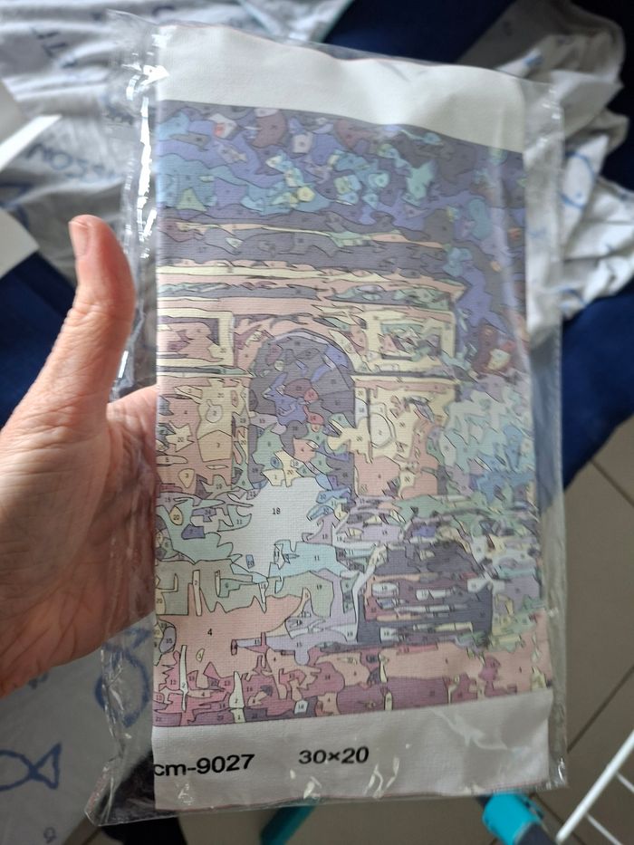 Peinture par numero neuf Paris arc de triomphe avec pinceaux - photo numéro 2