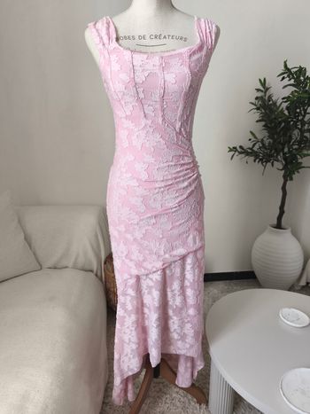 robe asymétrique rose T.S