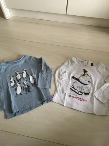 Lot 2 t-shirt manches longues 24 mois sergent major