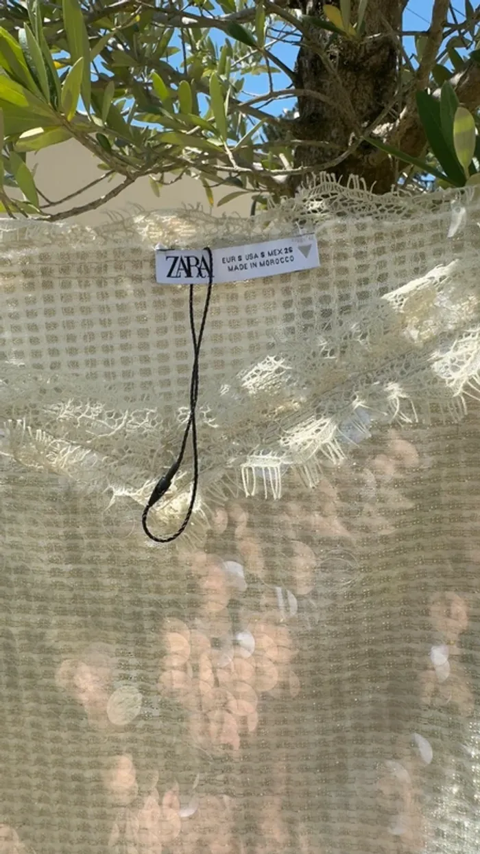 Débardeur beige sequin zara - Taille S - photo numéro 3
