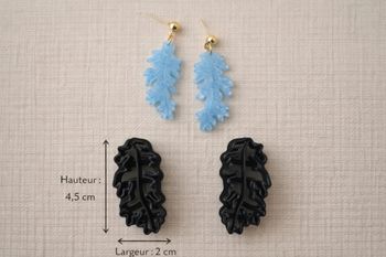 Lot de 2 emporte-pièces feuille nervurée – Pampilles longues – Bijoux DIY