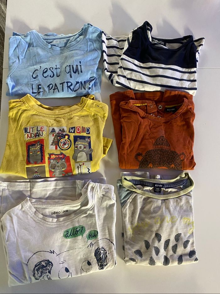 Lot de 6 vêtements enfants taille 24 mois plusieurs marques