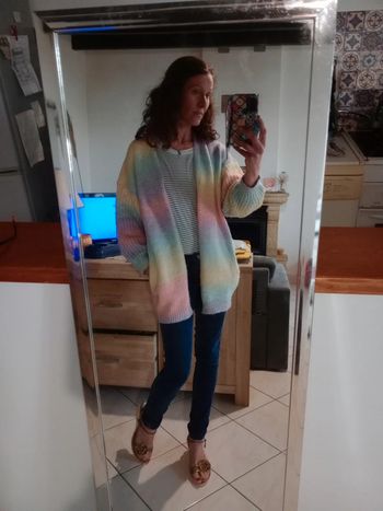 Gilet femme M rainbow mailles  p