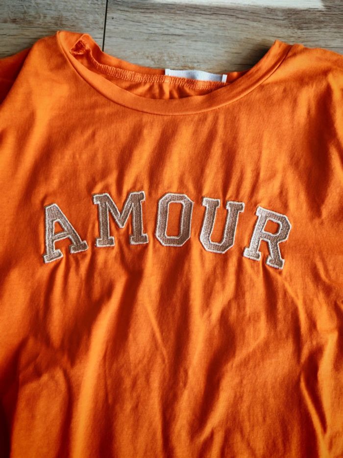 Tee shirt orange amour 12 ans - photo numéro 5